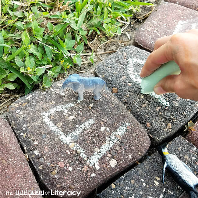 Sidewalk Chalk Letter Hide & Seek