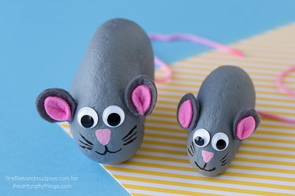 Pet Rock Mice Craft