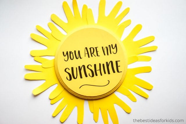 You are my sunshine handprint craft