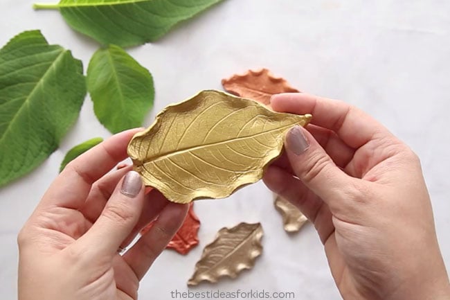 Painted Leaf Clay Dishes