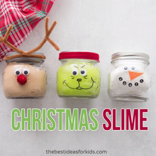 glitter shimmer Christmas colors slime Elf scent of the season. Christmas slime Santa’s helper