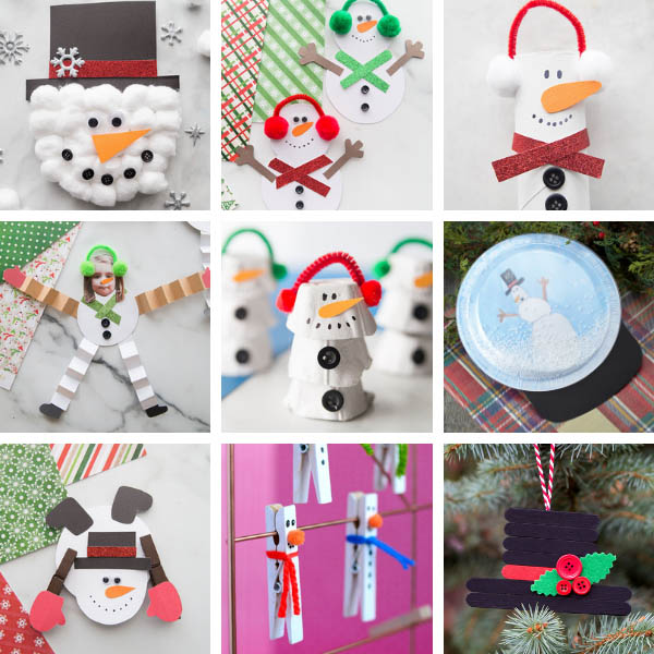 Christmas Snowman Crafts for Kids