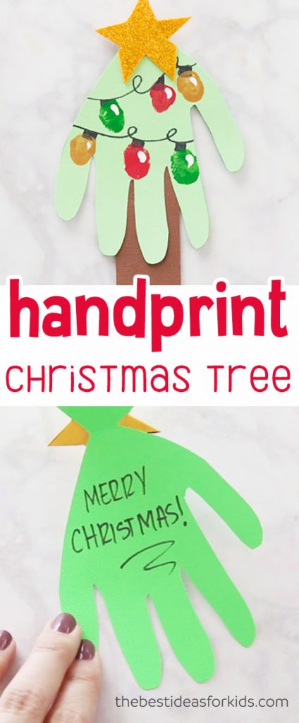 Christmas canvas painting paintings diy tree night easy paint crafts idea ornaments amazing acrylic decorations holiday stunning noel paper merry Handprint Christmas Card - Handprint Christmas Tree Card