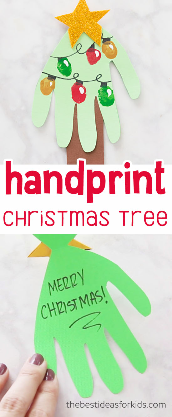 Fingerprint Christmas Tree Handprint Christmas Card