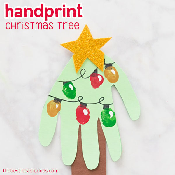 Fingerprint Christmas Tree Handprint Christmas Card