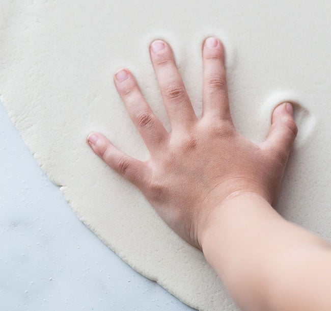 Press Hand into Salt Dough