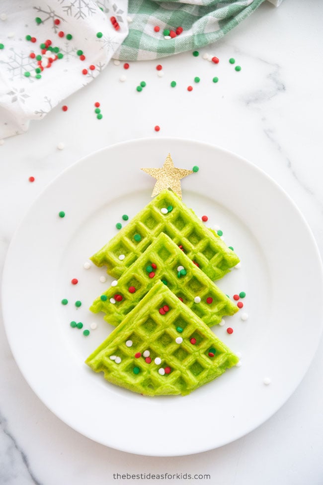 Christmas Tree Waffles