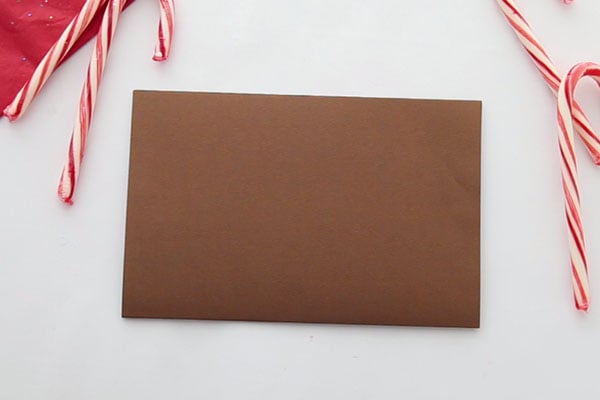 Fold Brown Paper over for Reindeer Card