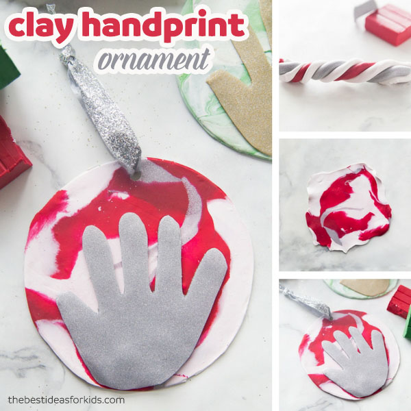 Polymer Clay Handprint Ornament