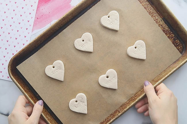 Add a hole to the top for the salt dough hearts