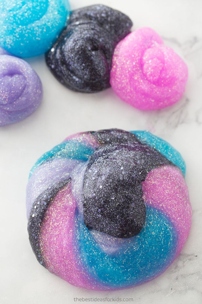 super soft. suitable for children over 3 years old relieve stress fluffy and elastic slime glue K STORE Galaxy slime ball 