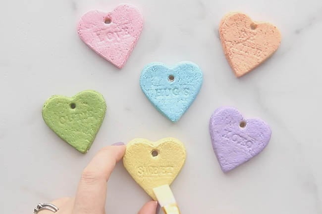 Paint the Salt Dough Conversation Hearts