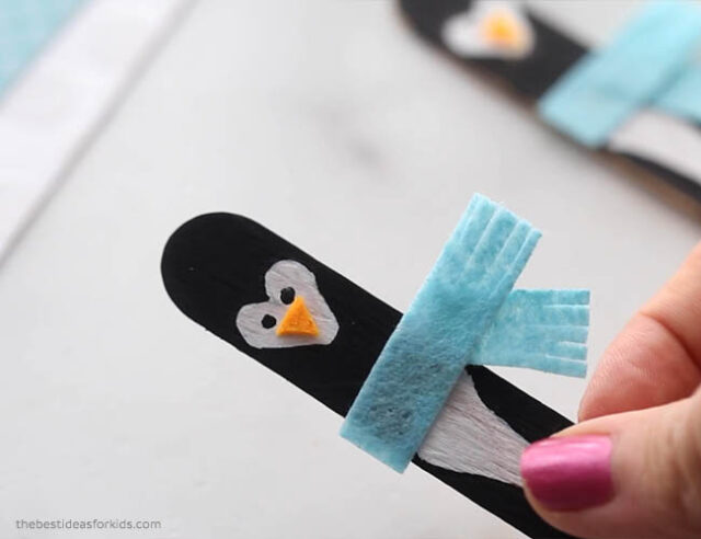 Penguin Craft Stick Bookmark
