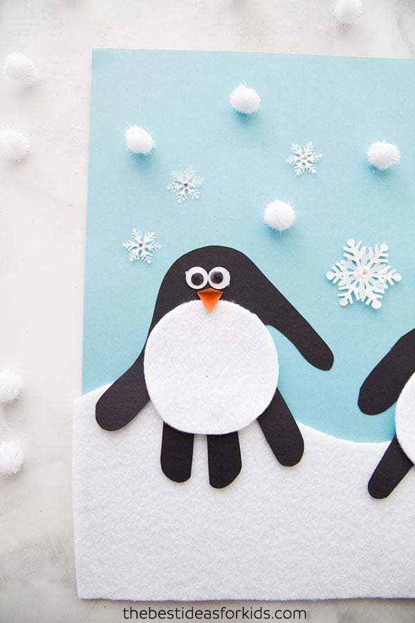 penguin handprint craft