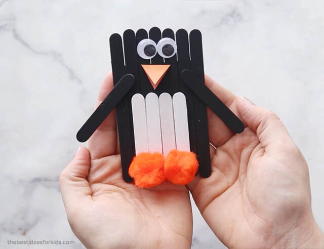 Popsicle Stick Penguin Craft for Kids