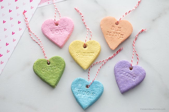 Salt Dough Conversation Hearts