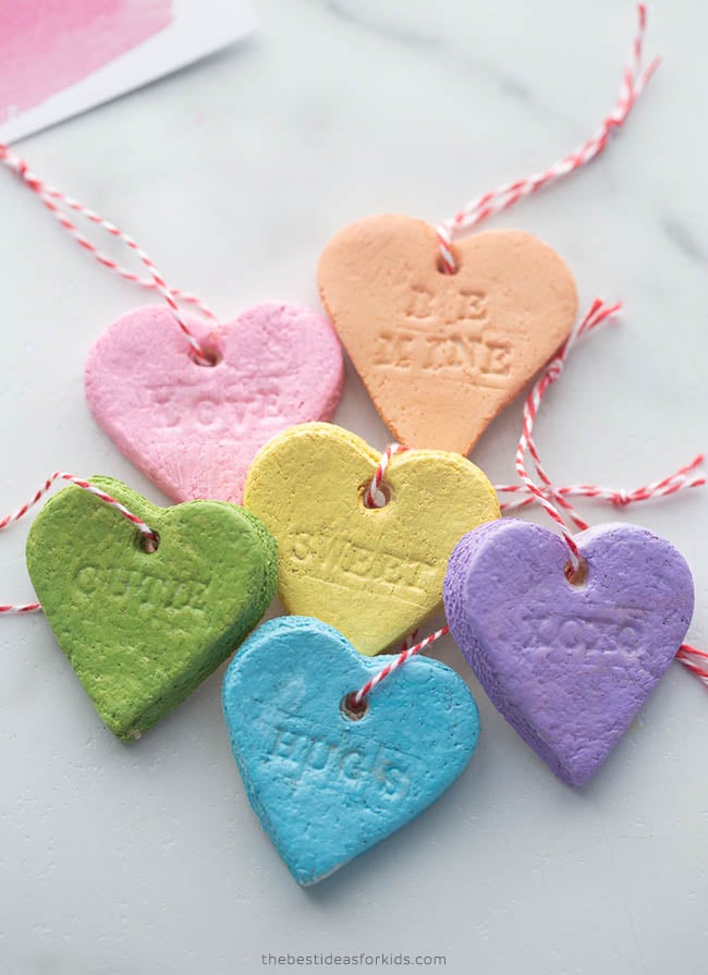 Salt Dough Conversation Hearts