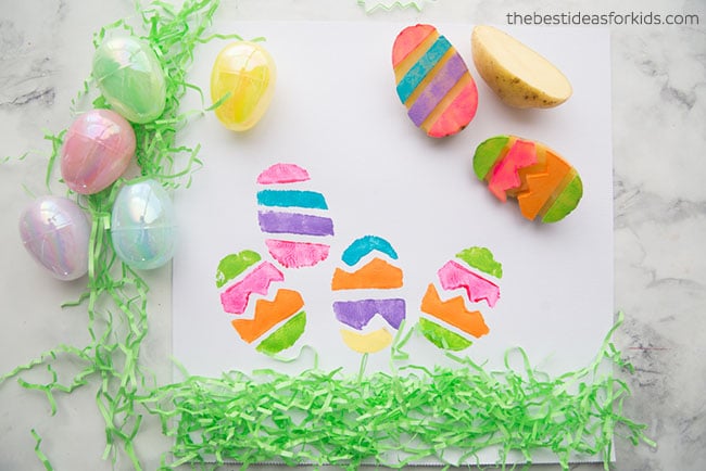 Easter Craft Activity for Kids - Stamping Easter Eggs