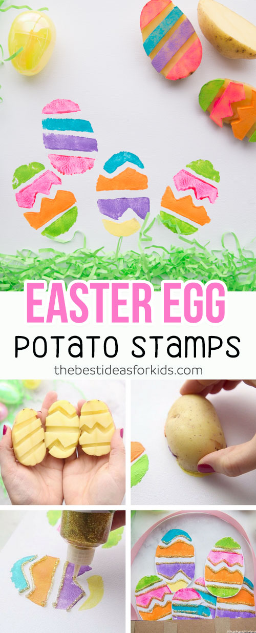 Easter Egg Potato Stamp Easter Craft for Kids