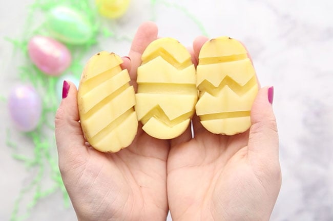 Make Easter Egg Potato Stamps