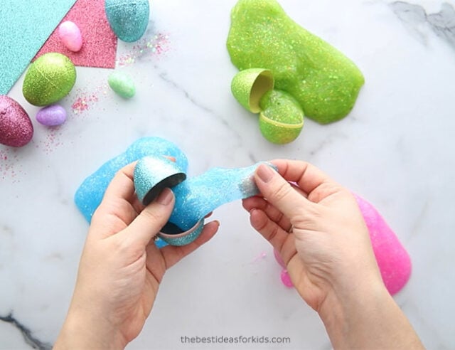 Put slime in Easter eggs