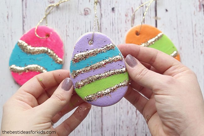 Salt Dough Easter Egg Ornaments