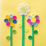 Flower Button Card