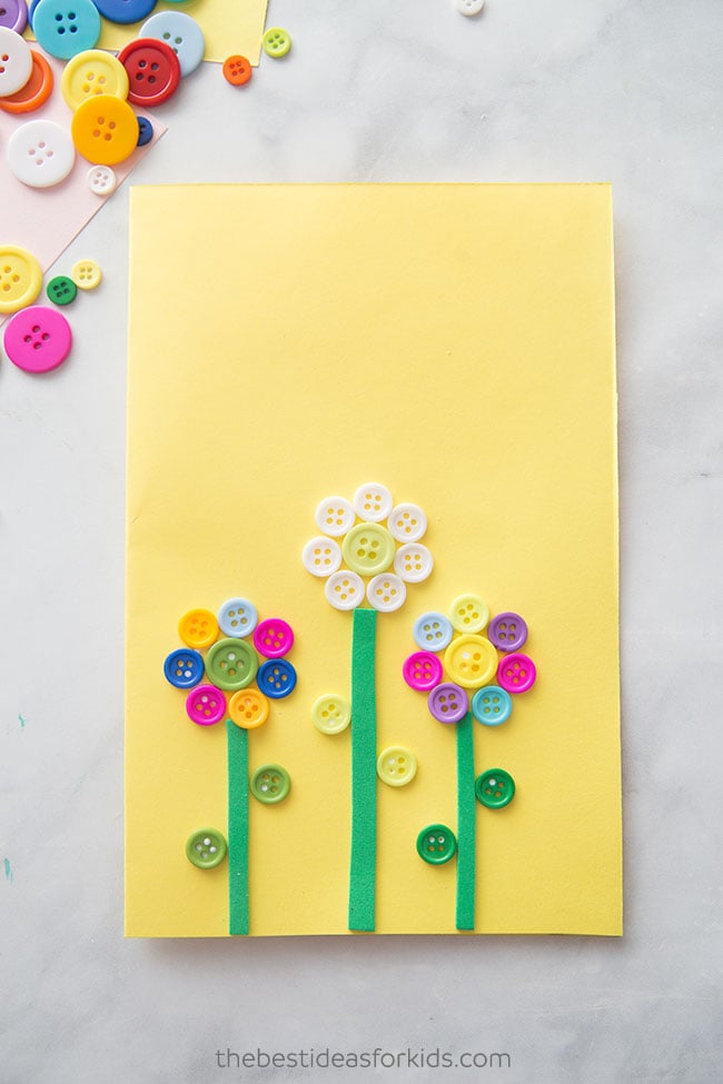 Flower Button Card Craft