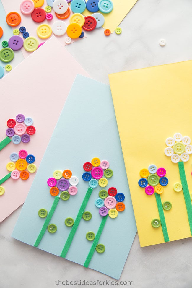 Flower Button Card