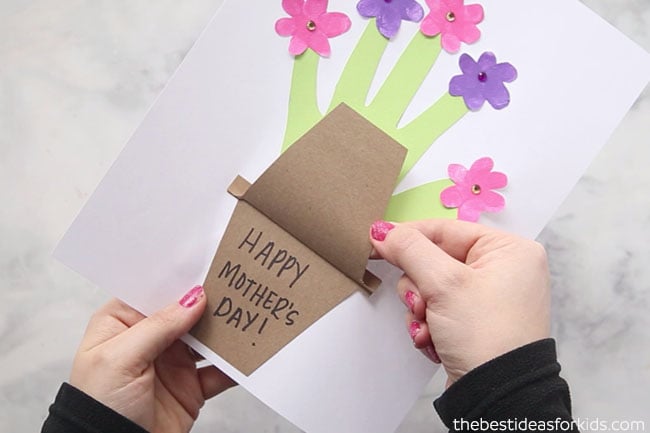 Handprint Flower Pot for Mother's Day