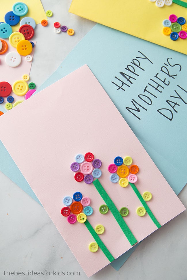 Mother's Day Flower Button Card