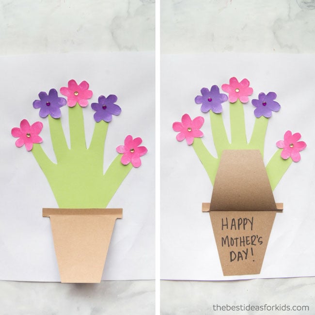 Mother's Day Handprint Fingerprint Flower