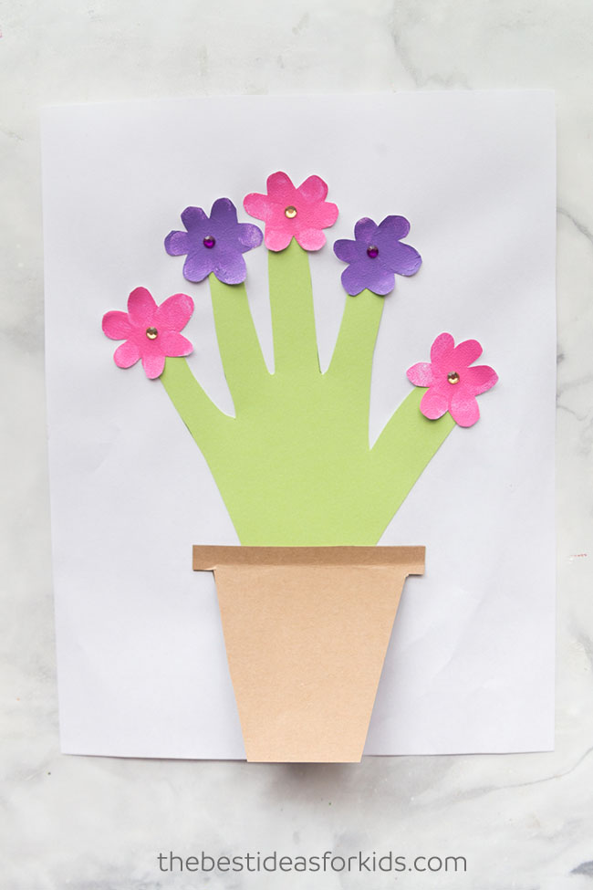 Handprint & Fingerprint Flower Card