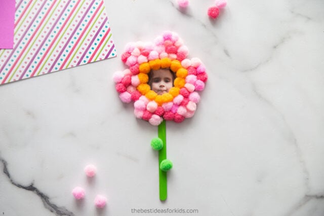 Pom Pom Flower Craft for Kids