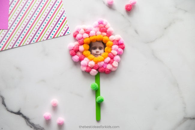 Pom Pom Flower Craft for Kids