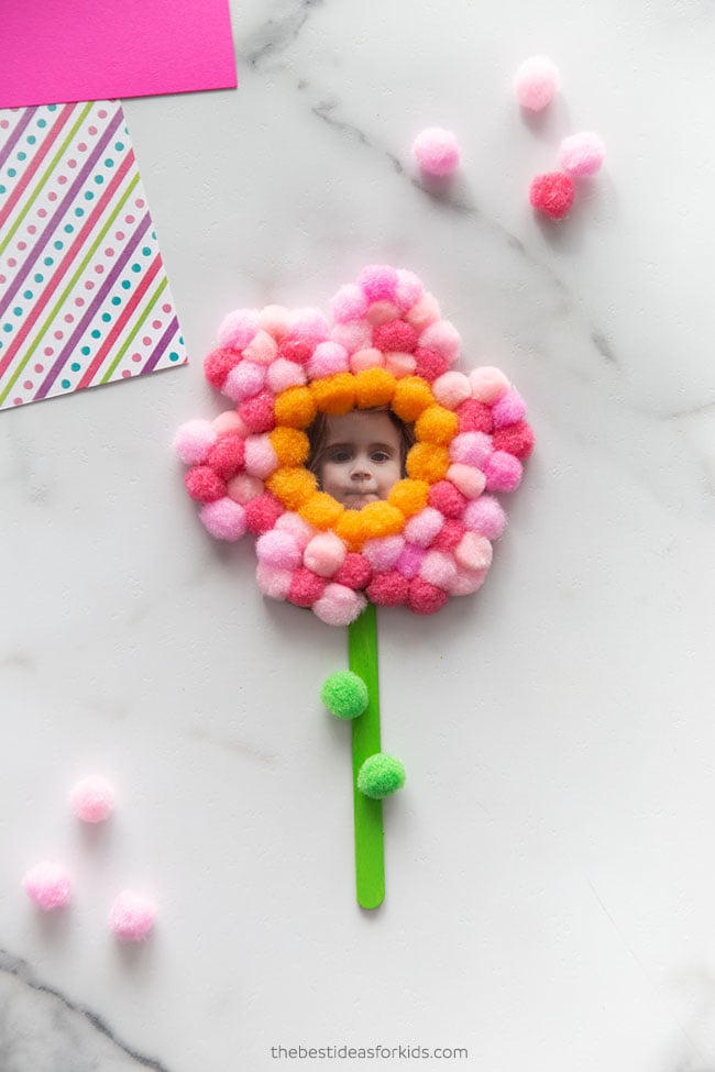 Pom Pom Popsicle Stick Flower