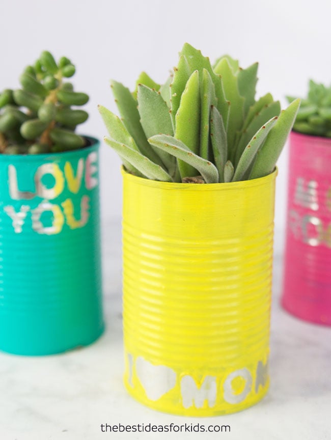 Recycled Tin Can Planters