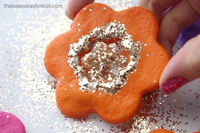 Glitter Salt Dough Flowers