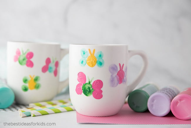 Fingerprint Butterfly DIY Mugs