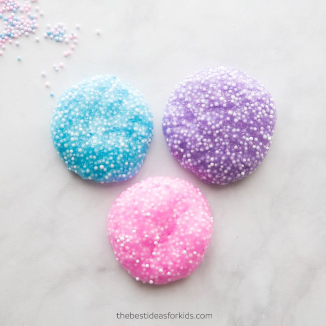 Fluffy Floam Slime Pink and Blue Foam Beads Crunchy FREE Activator 