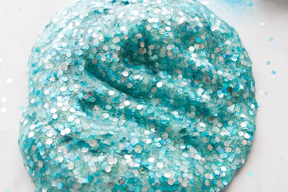 Mermaids purse clear glitter slime