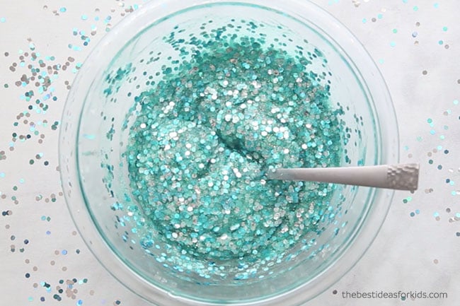 Mermaids purse clear glitter slime