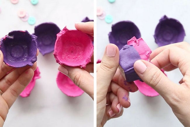 Paint Egg Carton Flowers Craft