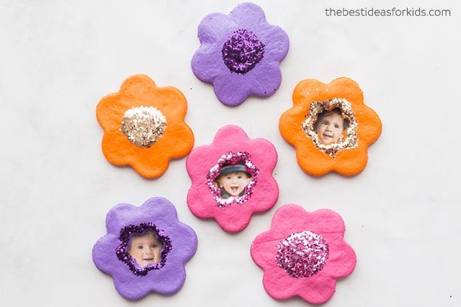 Salt Dough Flower Magnets