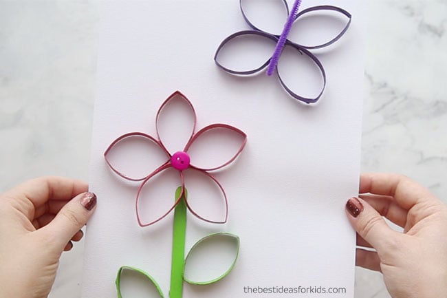 Paper Roll Spring Flowers Craft