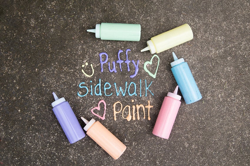 4 Pack 3D Puffy Sidewalk Chalk Paint Large 4 Oz Bottles Liquid Chalk  Washable Paint For