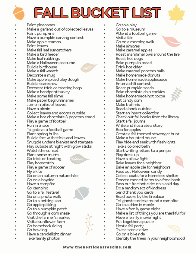 Fall Bucket List Printable Prntbl concejomunicipaldechinu gov co Fall Bucket List Printable Prntbl concejomunicipaldechinu gov co