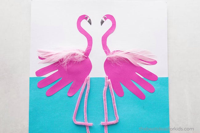 Make Flamingo Handprint