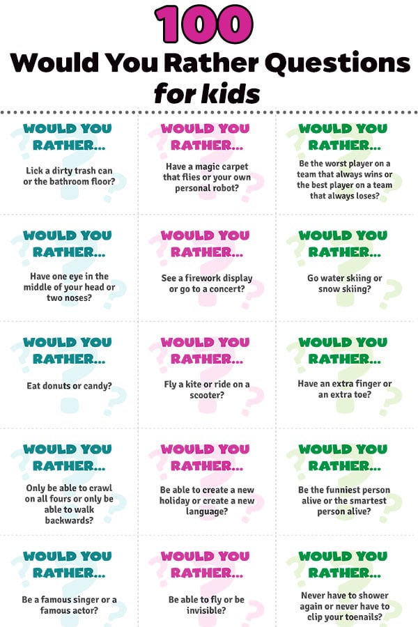 100 Would You Rather Questions For Kids - The Best Ideas for Kids