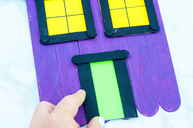 Glue on Door Popsicle Stick Haunted House